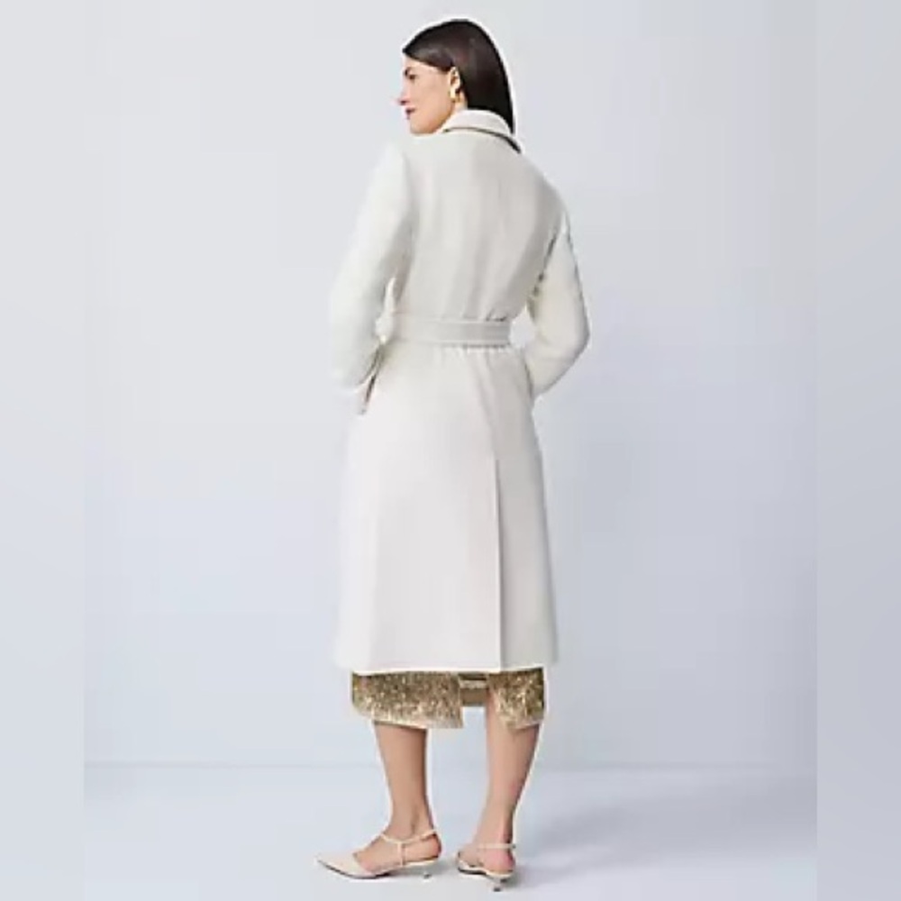 NWT Ann Taylor Belted Notch Collar Coat - Picture 5 of 6